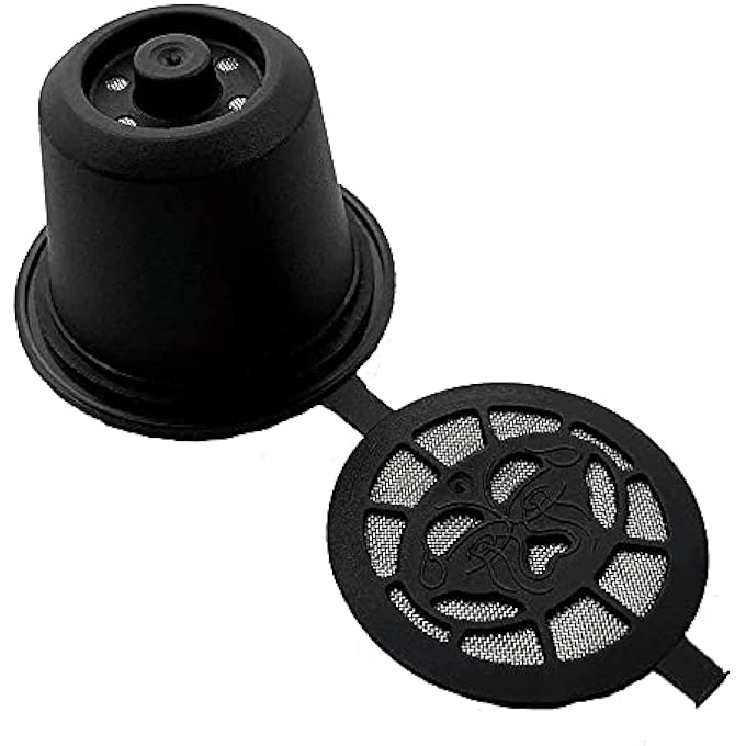 CENPEK Refillable Capsules Pod For Compatible With NesPresso 6 Pack Reusable Coffee Capsules Pods For NesPresso With Coffee Spoon With Brush For NesPresso Machines Filter Black - Image 4