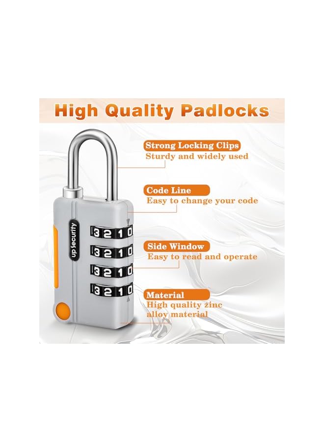 PROMASS PROMASS Combination Padlock - 4 Digit Lock Keyless Waterproof Zinc Alloy for Gym School Sports Locker Luggage Toolbox Hasp Storage Outdoor Pack of 2  - Image 2