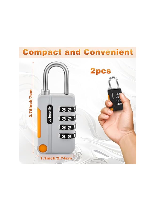PROMASS PROMASS Combination Padlock - 4 Digit Lock Keyless Waterproof Zinc Alloy for Gym School Sports Locker Luggage Toolbox Hasp Storage Outdoor Pack of 2  - Image 4