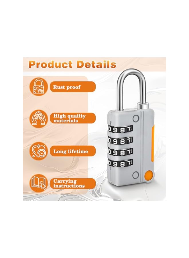 PROMASS PROMASS Combination Padlock - 4 Digit Lock Keyless Waterproof Zinc Alloy for Gym School Sports Locker Luggage Toolbox Hasp Storage Outdoor Pack of 2  - Image 5