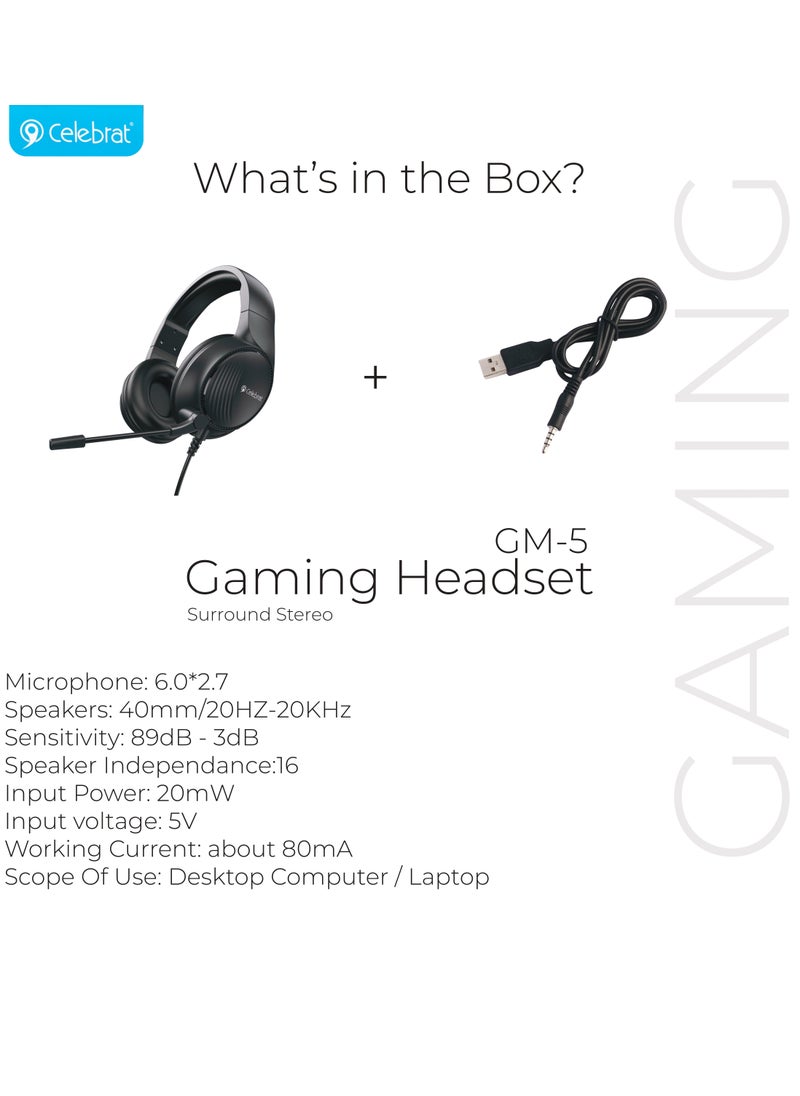 Celebrat - GM5 Wired Gaming Headband Headphone - Image 1