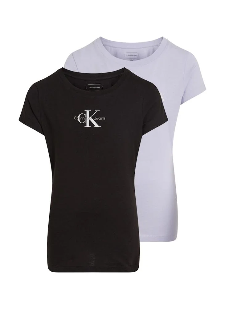 Calvin Klein Jeans Kids 2 Pack Logo Detailed Slim T-Shirt