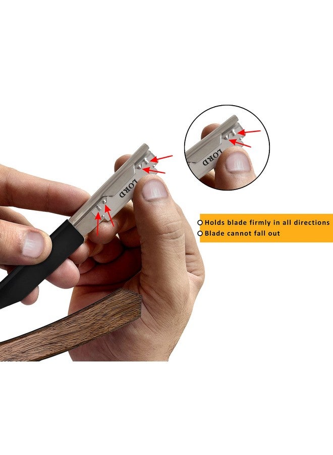 Beauticone Straight Razor For Men, Professional Barber Razor With 100 Single Edge Blades, Straight Edge Single Blade Razors For Men, (Rose Wooden Slide-Out) - Image 2