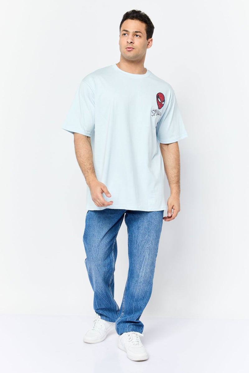 MARVEL Men Crew Neck Short Sleeves Graphic Print T-Shirt, Light Blue - Image 3