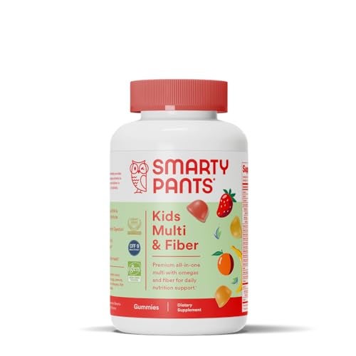 SmartyPants SmartyPants Kids Multivitamin Gummies and Fiber Supplement Vitamin D3 C Vitamin B12 B6 A Zinc Biotin Inositol Fiber Gummies Three Fruit Flavors 90 Count 22 Day Supply