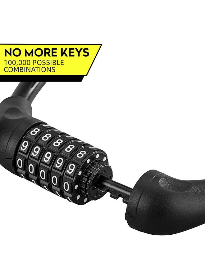 Theft Bike Locks with 5 Digit Resettable Combination Password, Security Protection Lock for Scooter, Pram, Mountain Bike and Motorcycle, Black - Image 2