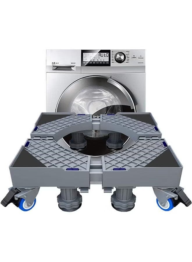 Realfrog Washing Machine Base Stand, Double Tube Washing Machine Base Hold Up to 300 KG, Adjustable mobile base with 4 Locking Wheels 8 Adjustable Strong Feet for Washing Machine Dryer Refrigerator - Image 4
