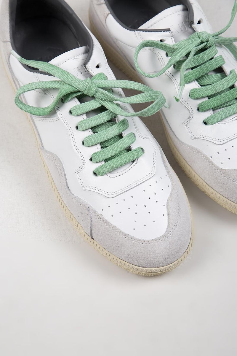 Krahe Artemis Men's Genuine Leather Hand-Painted Lace-up and Two Spare Laces White Sneakers - Image 4