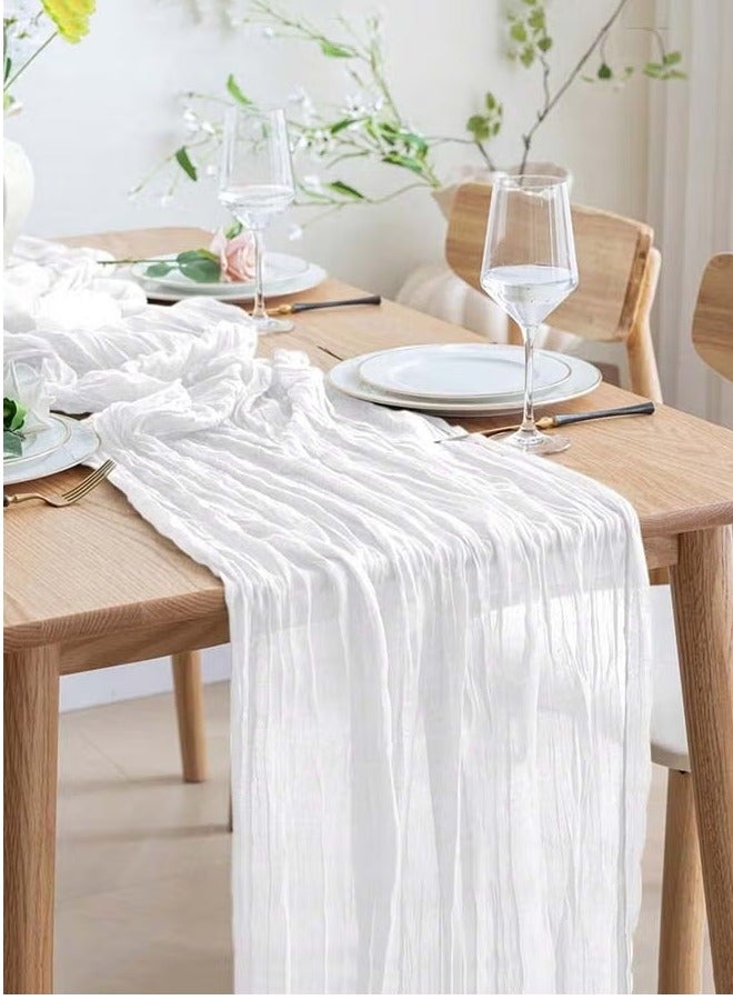 إيلاسار 4M الجبن الجدول الجاري, الزفاف الأبيض الجدول الجاري, بوهو غاز الجدول الجاري, ريفي شير الجدول ديكور 90x400CM الأبيض - Image 1