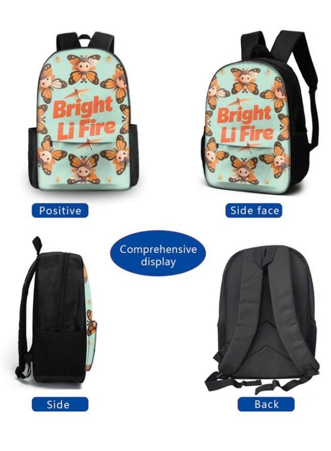 Bright Li Fire Three-piece set of cartoon bags, easily cope with various occasions (students, children, friends' outings, mountain climbing, schooling, etc.) | Backpack + hand-held + stationery bag | School season/holiday gifts - 41 - Image 3