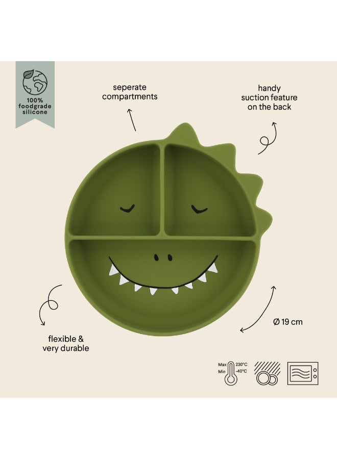 Trixie Silicone Divided Plate With Suction - Mr. Dino - Image 3