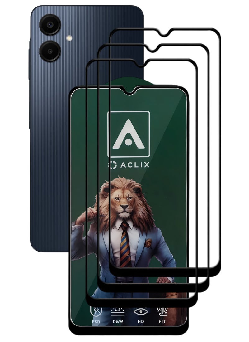 ACLIX 3 Pieces Antistatic ESD Dustproof Premium Quality High Definition Tempered Glass Screen Protector Designed For Samsung Galaxy A06 - Image 1