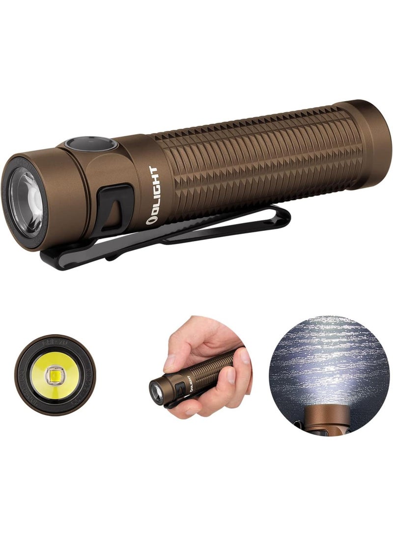 GGOOT Baton3 Pro 1500 LM EDC Rechargeable LED Torch,High Lumens Pocket Flashlight for Outdoors,Indoors and Emergency (Cool White (5700K~6700K), Desert Tan) - Image 1