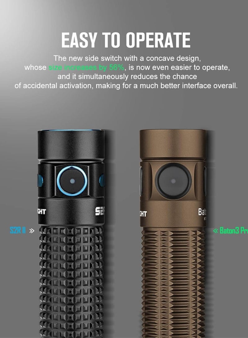 GGOOT Baton3 Pro 1500 LM EDC Rechargeable LED Torch,High Lumens Pocket Flashlight for Outdoors,Indoors and Emergency (Cool White (5700K~6700K), Desert Tan) - Image 3