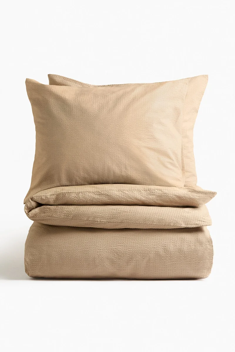 اتش اند ام طقم غطاء لحاف بمقاس double/king من القطن