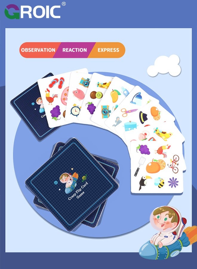 GROIC 54PCS Memory Matching Game with Game Bell, Classic Playing Card Game Set for Kids, Concentration Reaction Training Parent-Child Interaction Board Game Early Education Memory Card Toy - Image 4