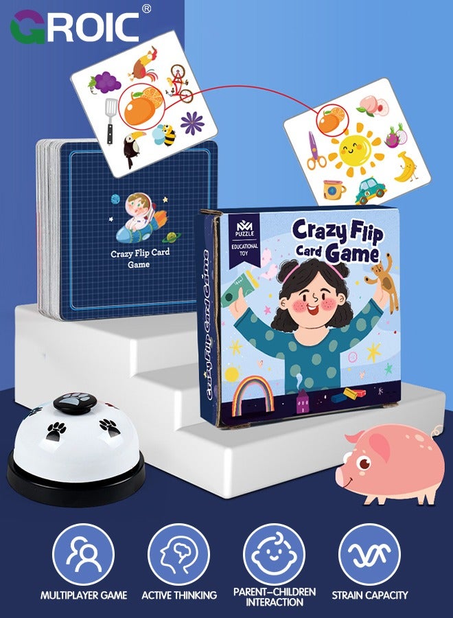 GROIC 54PCS Memory Matching Game with Game Bell, Classic Playing Card Game Set for Kids, Concentration Reaction Training Parent-Child Interaction Board Game Early Education Memory Card Toy - Image 2