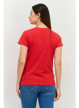 nickelodeon Women Round Neck Short Sleeve Garfield T-Shirt, Red  - Image 2