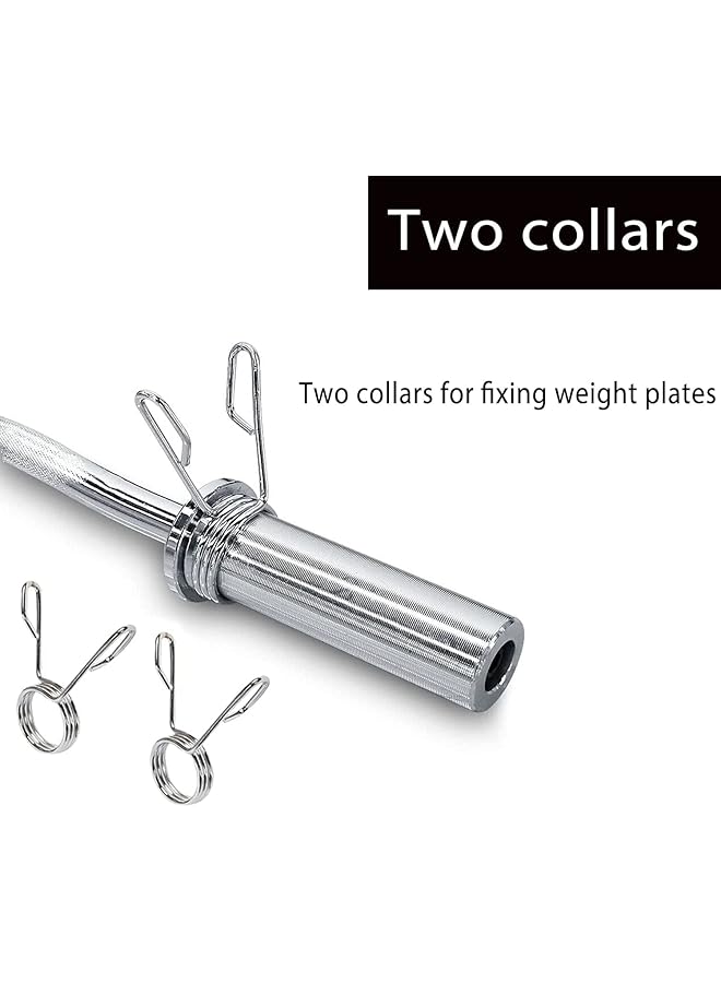 Marshal Fitness Olympic Bar EZ Curl Bar Weight lifting Bar Curved 47 Inches - Image 2