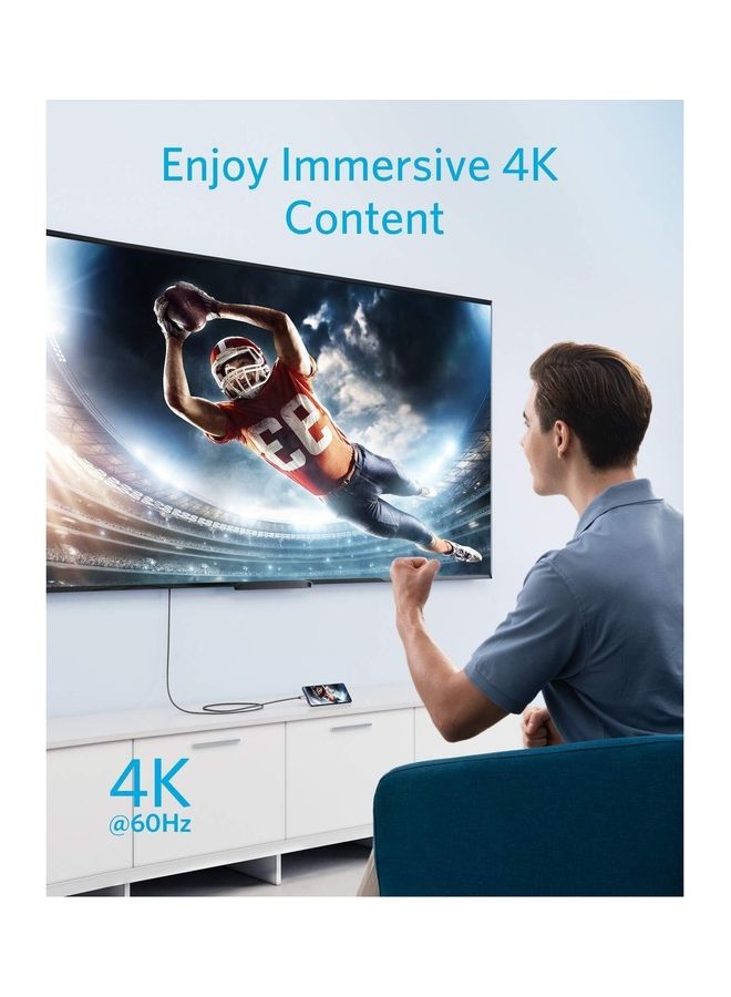 Anker USB-C To HDMI Nylon Cable 6 Feet Black Color - Image 4