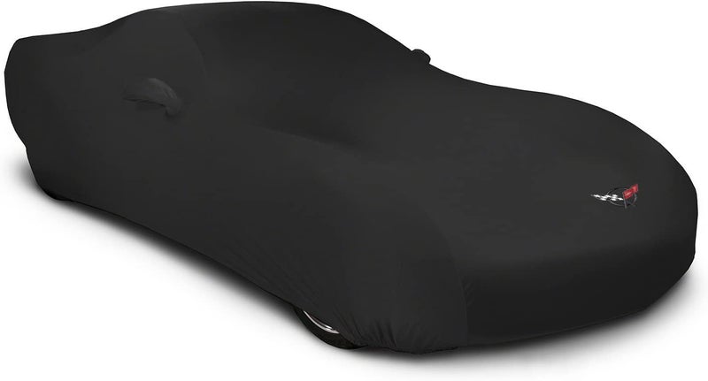 MODA Stretch Black Indoor Car Cover for C7 Corvette (2014-2019) with C7 Logo, Includes Storage Bag - Image 1