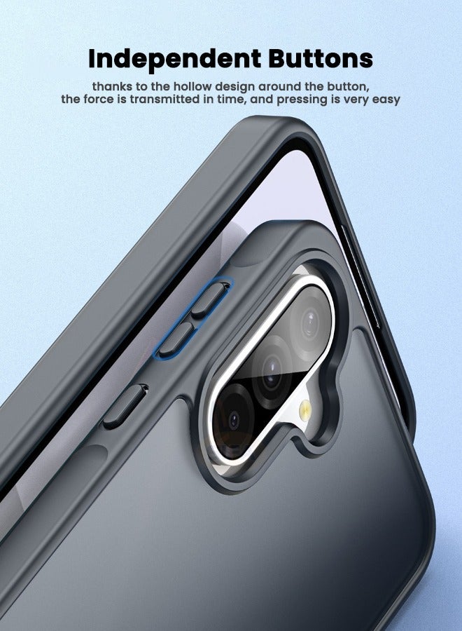 Samsung Galaxy A56 Cover with HD Tempered Glass Screen Protector, Slim Frosted Hard Case, [Four Corners Anti Drop][Anti Fingerprint][No Yellowing] Translucent Shockproof Skin Friendly Back Cover for Samsung Galaxy A56 5G 6.7 inch (1+1 Pack)