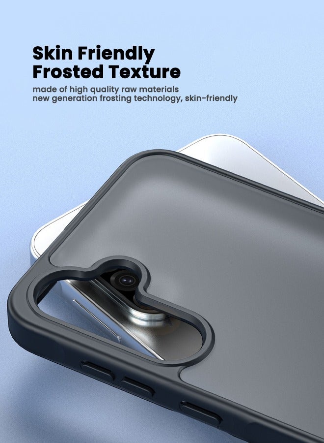Samsung Galaxy A56 Cover with HD Tempered Glass Screen Protector, Slim Frosted Hard Case, [Four Corners Anti Drop][Anti Fingerprint][No Yellowing] Translucent Shockproof Skin Friendly Back Cover for Samsung Galaxy A56 5G 6.7 inch (1+1 Pack)