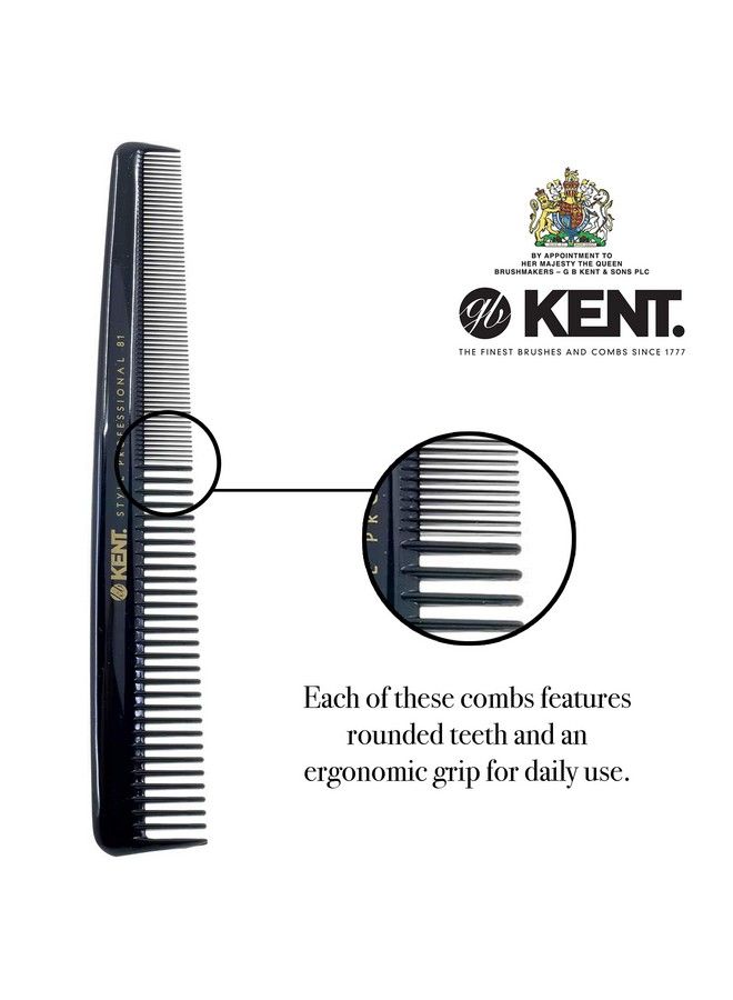 KENT Kent Spc81 Salonstyle Dressing Cutting Comb With Wide And Fine Teeth Professional Barber Haircut Comb For Styling And Teasing For All Hair Types Kent Quality Barber Supplies - Image 3