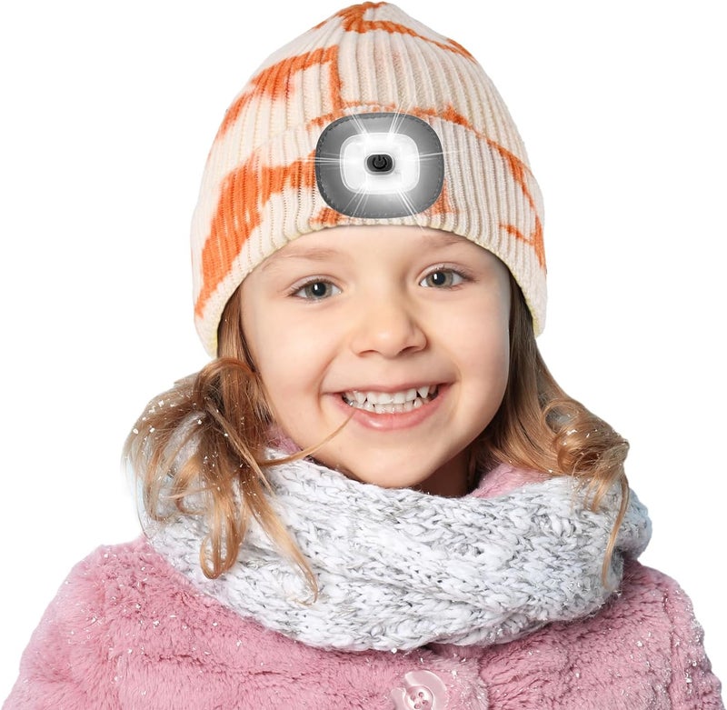 Etsfmoa Store Unisex Beanie with The Light,Gifts for Kids Boys and Girls Children USB Rechargeable Headlamp The Cap - Image 1