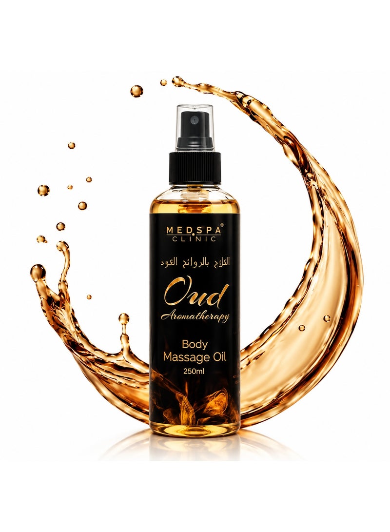 MEDSPACLINIC Oud Aromatherapy Massage Oil  250ml  A Exotic Blend for Relaxation and Tranquility - Soothes Muscles and Nourishes Skin - Luxurious Formula for Deep Tissue Massage. - Image 1