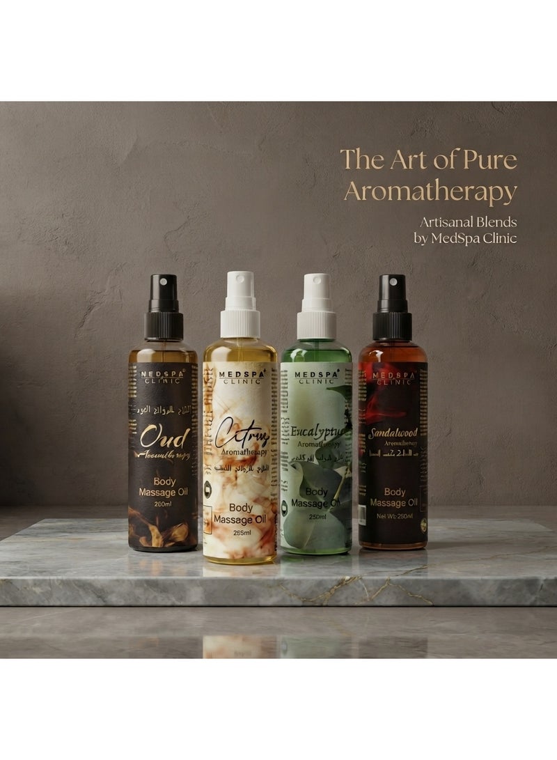 MEDSPACLINIC Oud Aromatherapy Massage Oil  250ml  A Exotic Blend for Relaxation and Tranquility - Soothes Muscles and Nourishes Skin - Luxurious Formula for Deep Tissue Massage. - Image 4