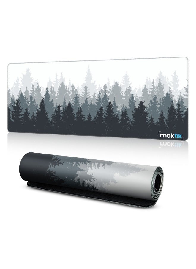 moktik Gaming Mouse Pad Large [300 x 800 mm] Anti-Slip - Waterproof - forest Design.  - Image 1