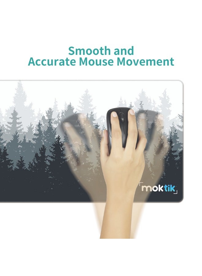 moktik Gaming Mouse Pad Large [300 x 800 mm] Anti-Slip - Waterproof - forest Design.  - Image 2