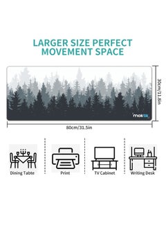 موك تيك ماوس باد للالعاب كبير الحجم مقاس [ 300 × 800 ملم ] مضاد للانزلاق - مضاد للماء بتصميم غابة.  - Image 5