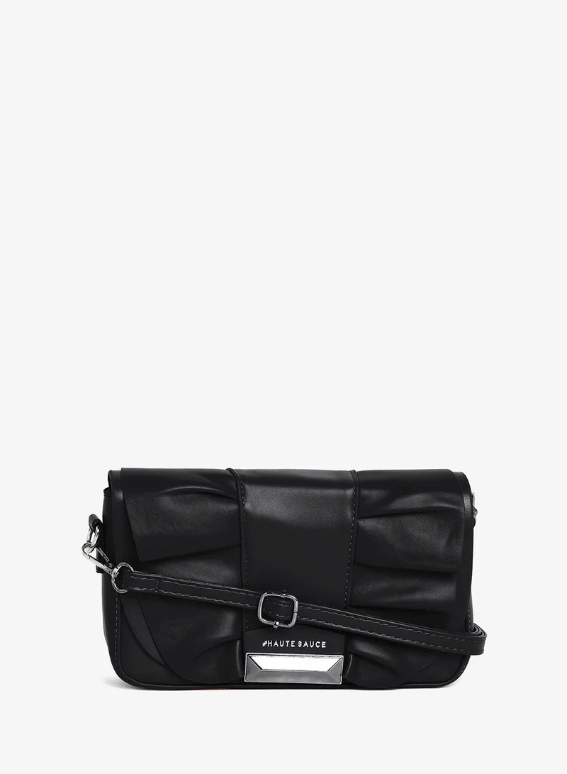 Haute Sauce  Women's The Ruched Sling Bag - Midnight Black for Women | Best Price UAE