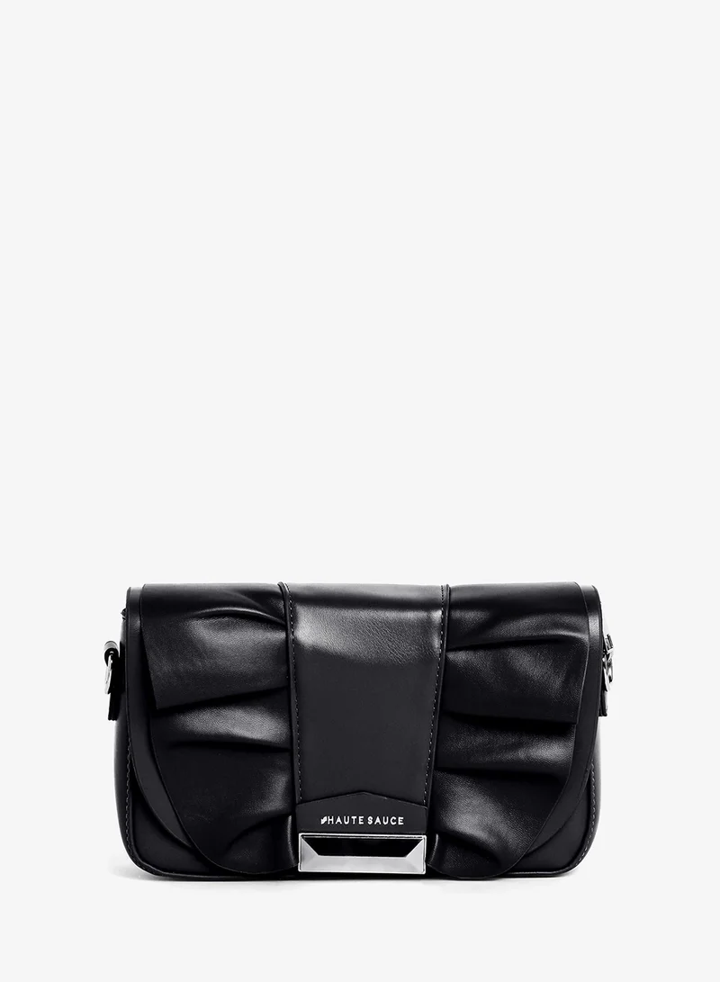 Haute Sauce  Women's The Ruched Sling Bag - Midnight Black for Women | Best Price UAE