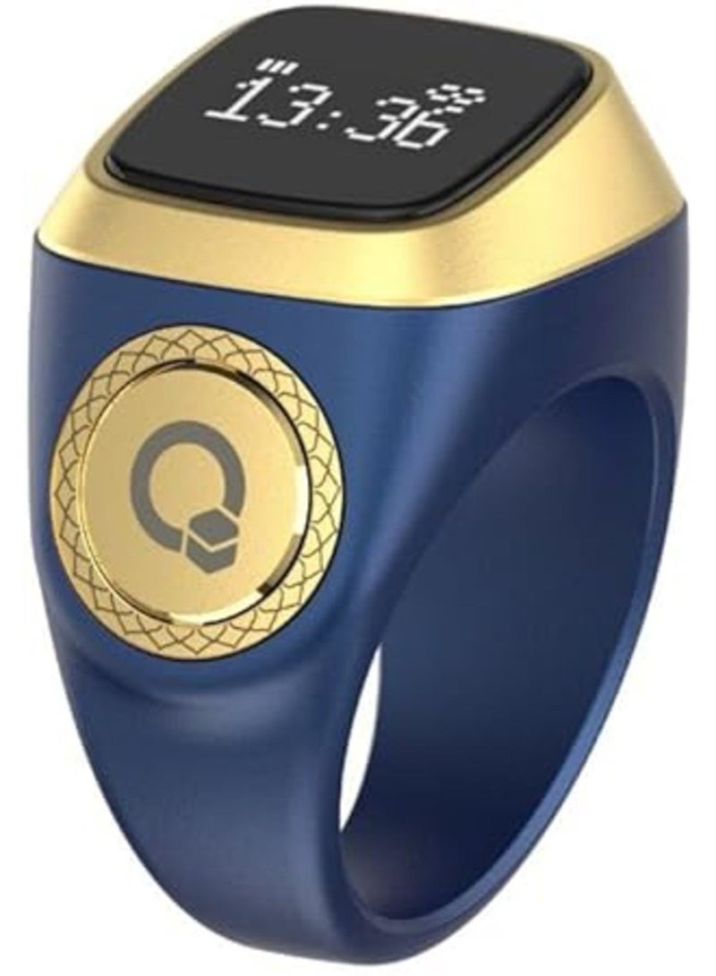 Zikr Tasbih Rings Smart Counter ring with app (18mm Nova Blue ) - Image 1