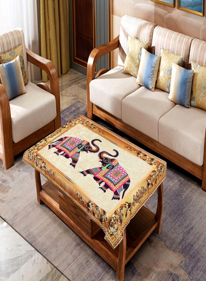 ZUKIODECOR غطاء طاولة وسط فاخر من المخمل بتصميم حيواني جذاب من زوكيوديكور، يتسع لأربعة أشخاص | غطاء قماشي قابل لإعادة الاستخدام لحماية سطح الطاولة | غطاء واقي للطاولة | 36 × 54 بوصة - Image 1