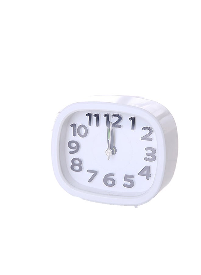 Voberry Portable Small Alarm Clock White 10X4X9cm