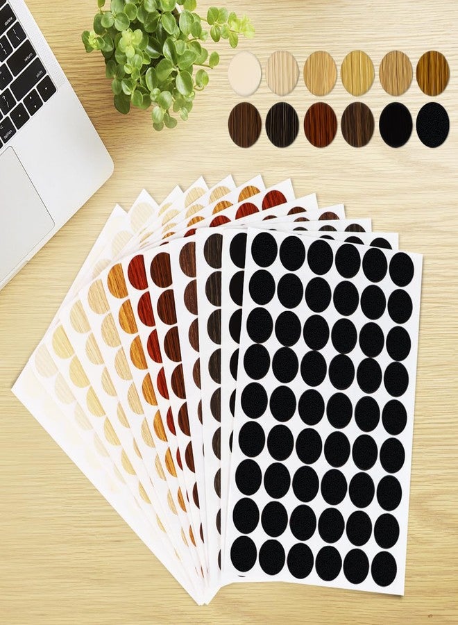 Quadafy 648 Pieces Screw Hole Covers Stickers, 12 Basic Color Colors Wood Stickers, Adhesive PVC Screw Cover Caps, for Wood Screws Wall Cabinets Desk Wall - Image 5