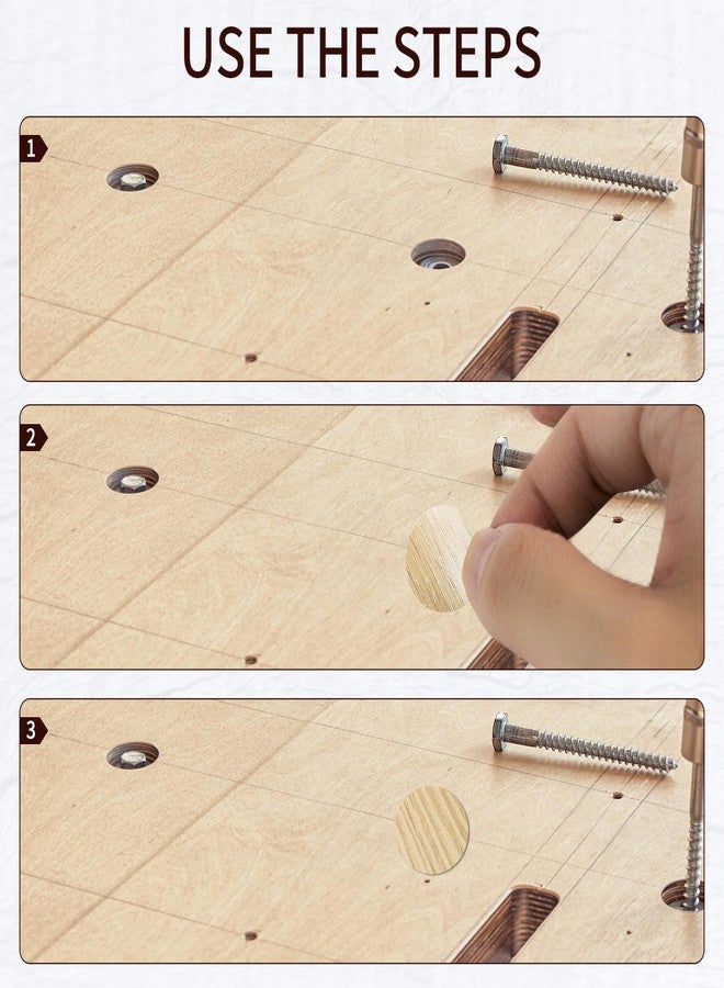 Quadafy 648 Pieces Screw Hole Covers Stickers, 12 Basic Color Colors Wood Stickers, Adhesive PVC Screw Cover Caps, for Wood Screws Wall Cabinets Desk Wall - Image 3