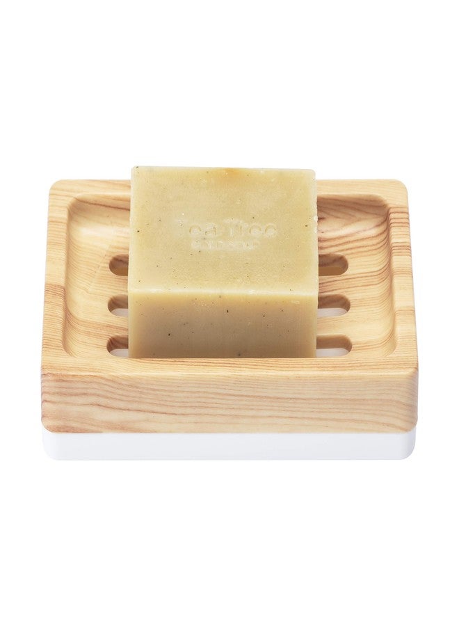 UVIVIU Plastic Soap Dish,Containers, Keeps Soap Dry,Easy Cleaning,Drain,Wood Pattern - Image 3