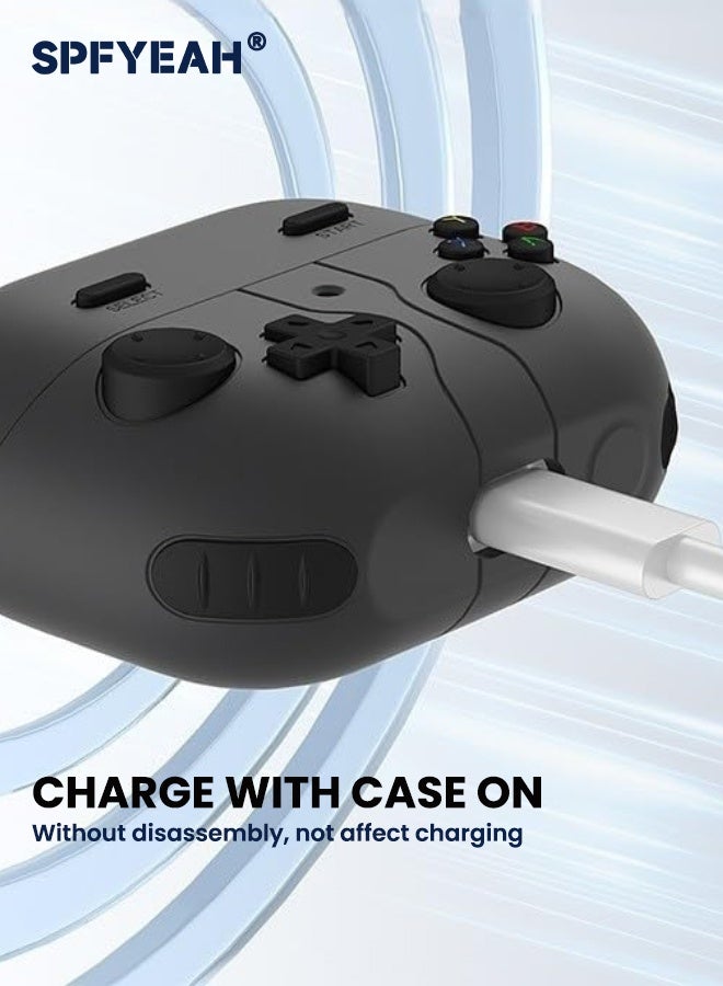 SPFYEAH Samsung Galaxy Buds 3 / Buds 3 Pro Case Cover with Keychain, Soft Silicone Game Player Design with 3D Button, Rugged Shockproof Classic Game Case with Cleaner Kit for Samsung Galaxy Buds 3 & 3 Pro (2024), Black - Image 5