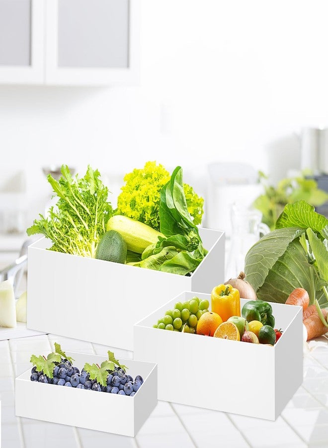 KisSealed 3 Pack White Buffet Food Risers, Large Size Acrylic Display Box for Dessert Table Food Drink Collectibles Jewelry Figures,Rectangle Display Stands for Retail Vendor Events, 12"11"10" - Image 4