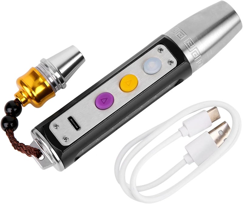 USB Rechargeable Jewelry Torch with 3 LEDs, Multifunctional Gems Testing Tool for Household Lighting, Compact Aluminum Alloy Material - Image 2