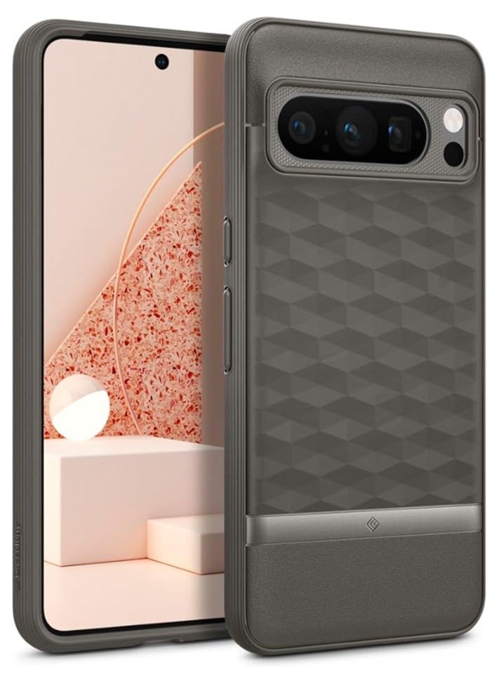 Caseology - Caseology Parallax Pixel 8 Pro [Military Grade Drop Tested] TPU Case for Google Pixel 8 Pro case 5G, 3D Pattern (2023) - Ash Gray - Image 1