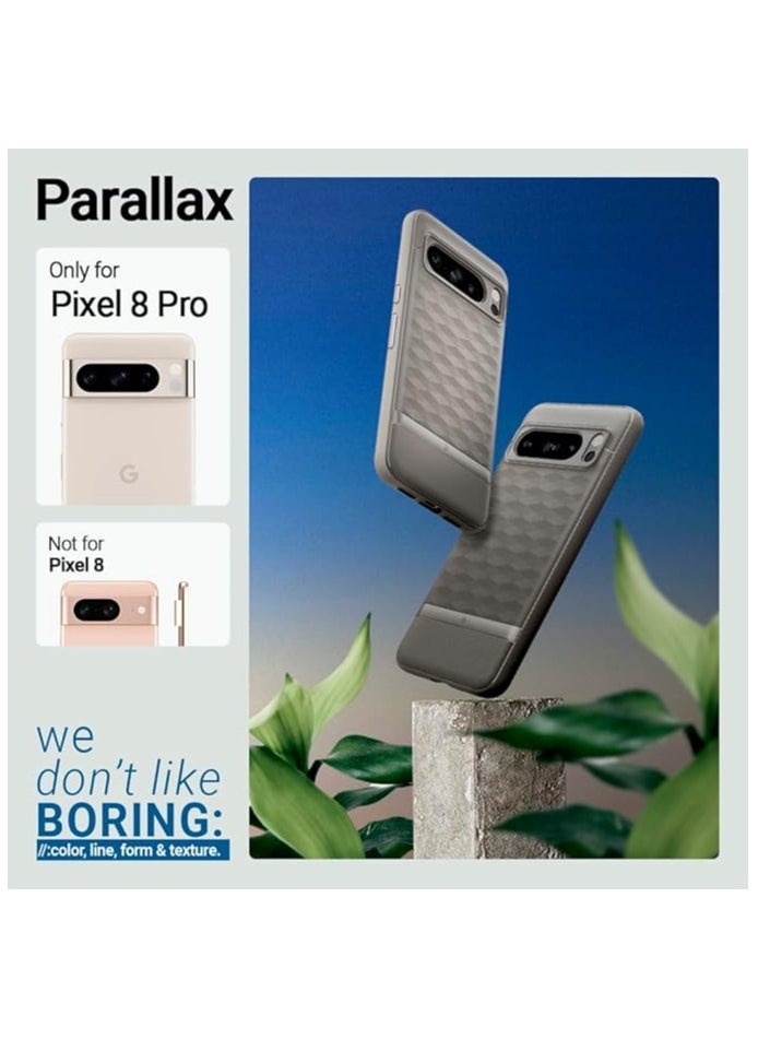 Caseology - Caseology Parallax Pixel 8 Pro [Military Grade Drop Tested] TPU Case for Google Pixel 8 Pro case 5G, 3D Pattern (2023) - Ash Gray - Image 1