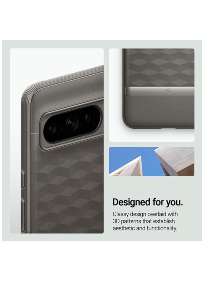 Caseology - Caseology Parallax Pixel 8 Pro [Military Grade Drop Tested] TPU Case for Google Pixel 8 Pro case 5G, 3D Pattern (2023) - Ash Gray - Image 1