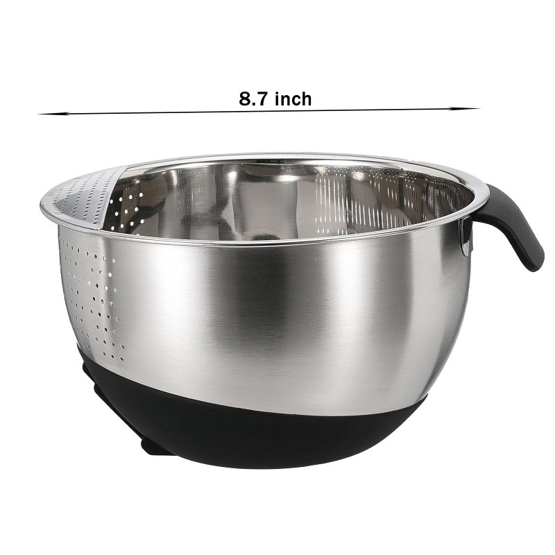 DOPMEP Rice Washing Bowl with Strainer Quinoa Washer Bowl, Stainless Steel Side Drainers Colander for Cleaning Fruits, Vegetables, and Beans - Versatile Kitchen Tool - Image 3