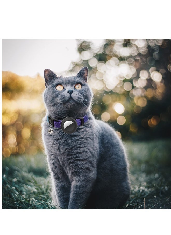 Generic - Adjustable Cat Collar with Bell and Safety Buckle, Airtag Holder for Small Pets, Compatible with Apple Airtag, Perfect for Cats, Kittens, and Puppies (Sky Blue) - Image 1